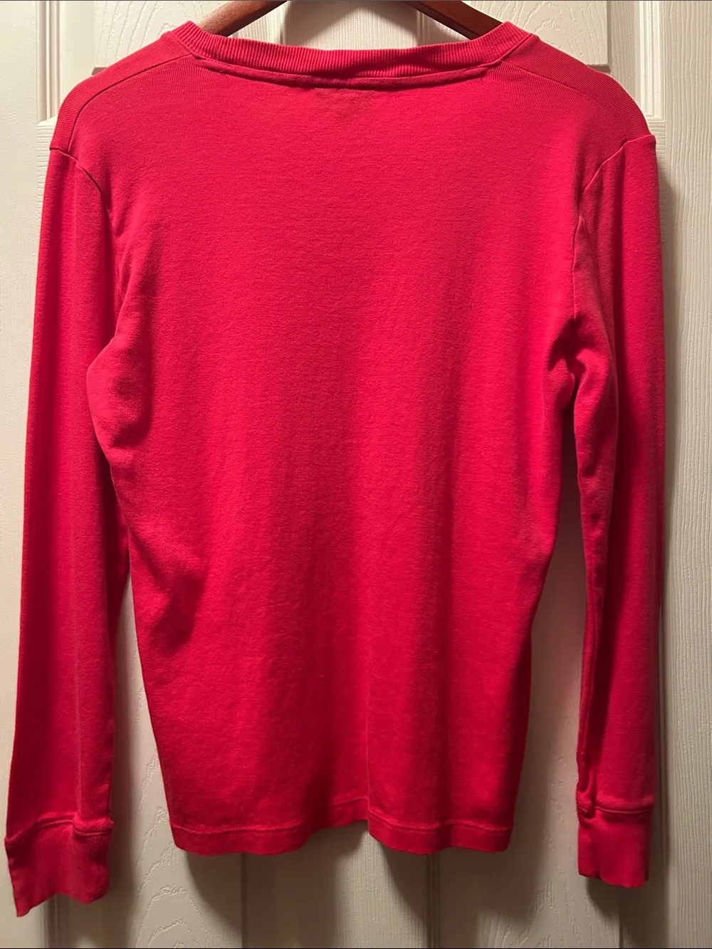 Jones New York V-Neck Sweater in Vibrant Hot Pink Size L